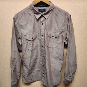 Roark Well Worn Long Sleeve Oxford Shirt Wine